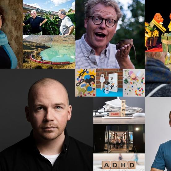 Frise med billeder af alle de arrangementer Odder Bibliotek har i foråret 2025