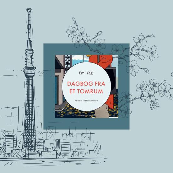 Bogforside og japansk grafik med blomster