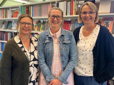 Bibliotekarerne Tina Daugaard, Gitte Buur Rasmussen og Malene Munk
