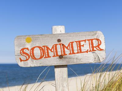 Skilt med ordet SOMMER