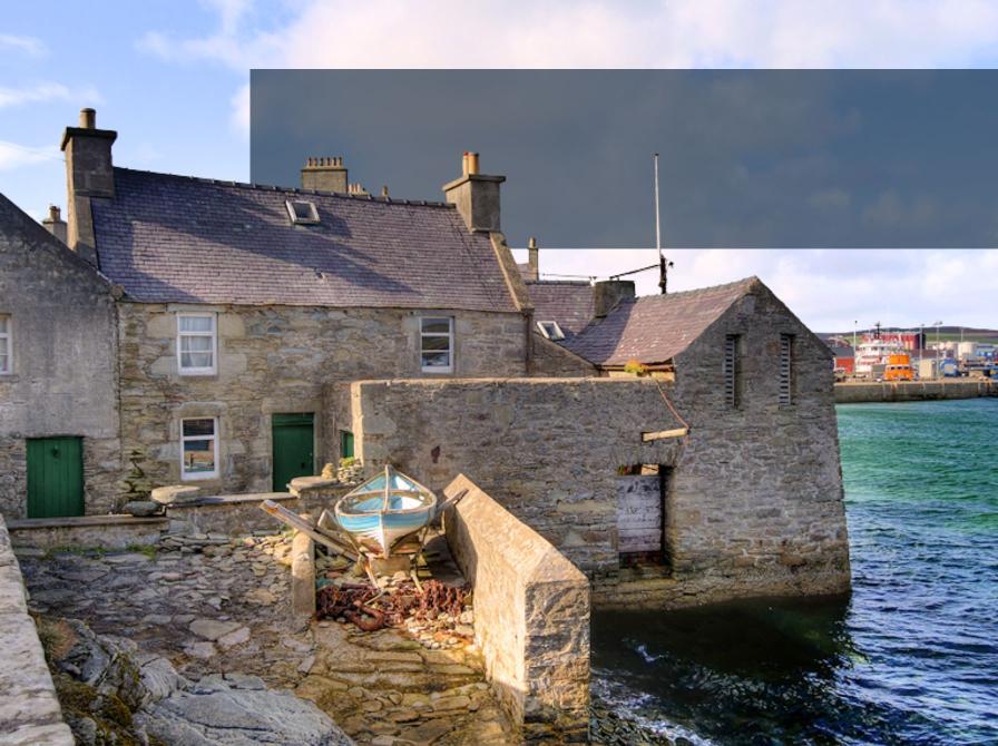 Foto at politikommissær Jimmy Perez' hus på Shetland